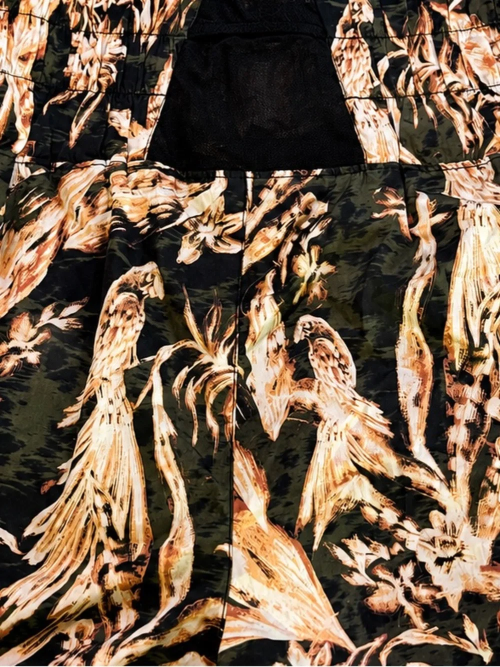 Free People FP Movement Floral Bird Print Lined Running Shorts Back Mesh Pocket